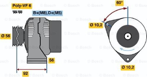 BOSCH 0 986 040 170 - Alternator autospares.lv