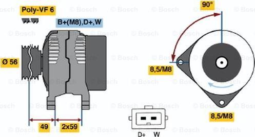 BOSCH 0 986 040 860 - Alternator autospares.lv