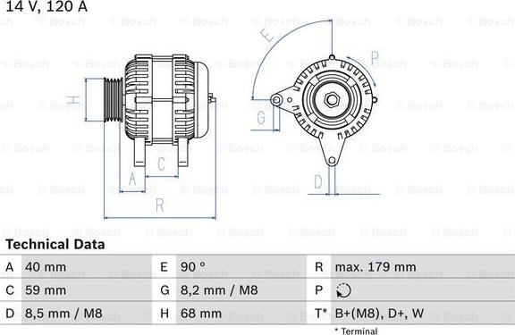 BOSCH 0 986 040 360 - Alternator autospares.lv