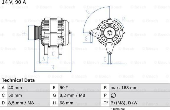 BOSCH 0 986 040 330 - Alternator autospares.lv