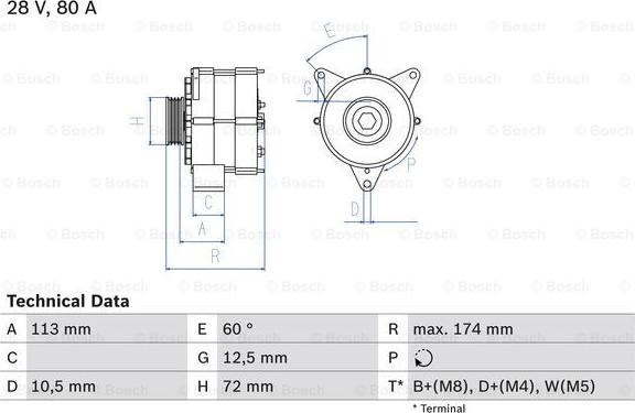 BOSCH 0 986 040 260 - Alternator autospares.lv