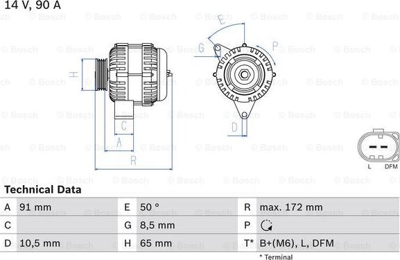 BOSCH 0 986 041 990 - Alternator autospares.lv