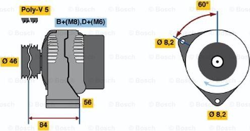 BOSCH 0 986 041 451 - Alternator autospares.lv