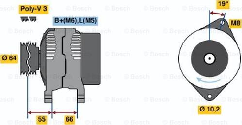 BOSCH 0 986 041 411 - Alternator autospares.lv