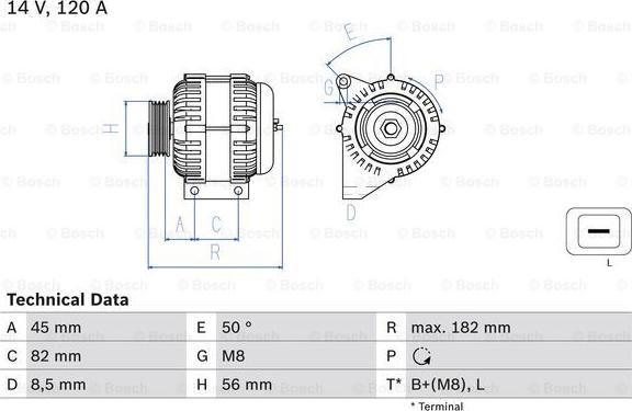 BOSCH 0 986 041 150 - Alternator autospares.lv