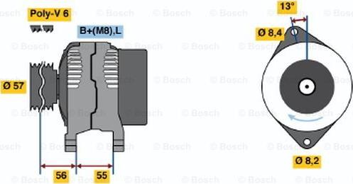 BOSCH 0 986 041 100 - Alternator autospares.lv