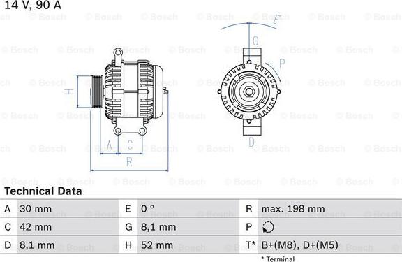 BOSCH 0 986 041 800 - Alternator autospares.lv