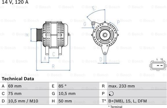 BOSCH 0 986 041 810 - Alternator autospares.lv