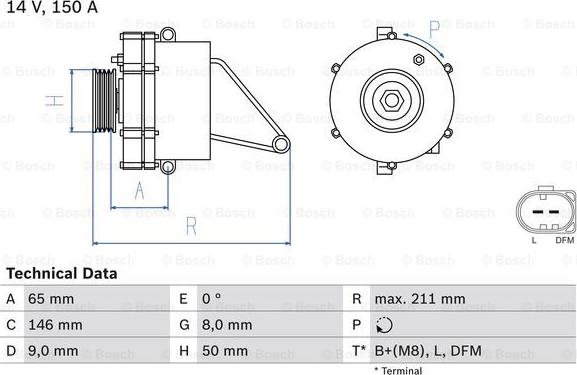 BOSCH 0 986 041 760 - Alternator autospares.lv