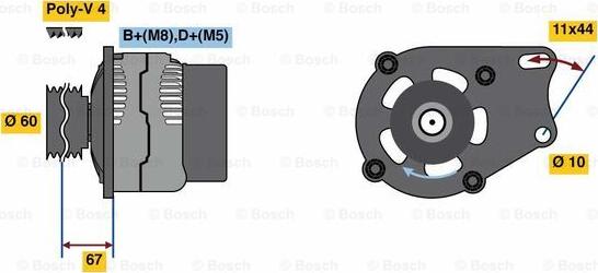 BOSCH 0 986 048 541 - Alternator autospares.lv