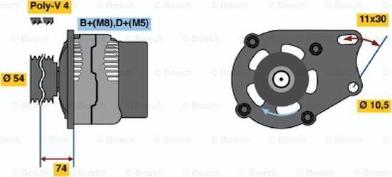 BOSCH 0 986 048 630 - Alternator autospares.lv