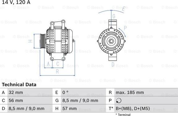 BOSCH 0 986 048 620 - Alternator autospares.lv