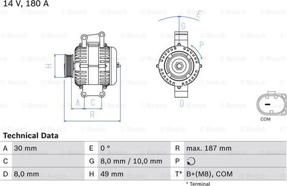 BOSCH 0 986 048 820 - Alternator autospares.lv