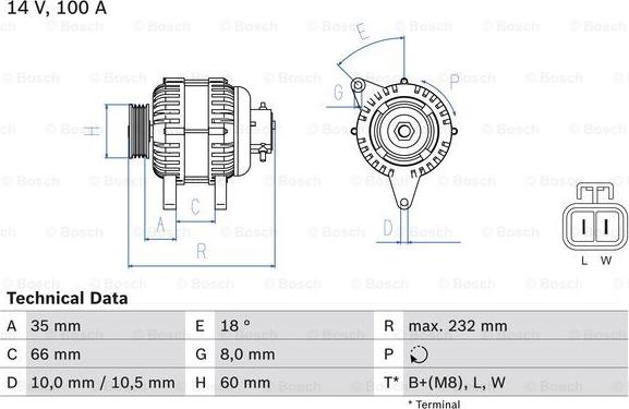 BOSCH 0 986 048 340 - Alternator autospares.lv