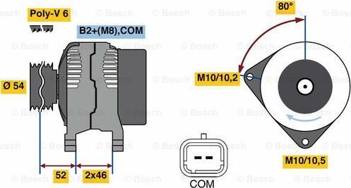 BOSCH 0 986 048 360 - Alternator autospares.lv