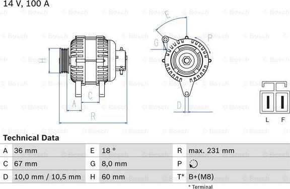 BOSCH 0 986 048 320 - Alternator autospares.lv