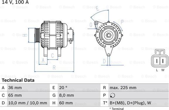 BOSCH 0 986 043 981 - Alternator autospares.lv