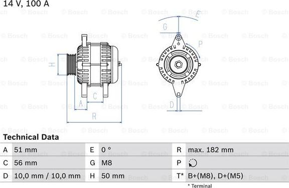 BOSCH 0 986 043 680 - Alternator autospares.lv