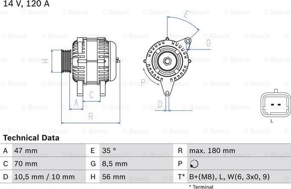 BOSCH 0 986 043 091 - Alternator autospares.lv