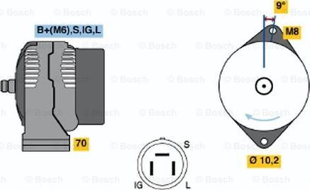 BOSCH 0 986 043 001 - Alternator autospares.lv