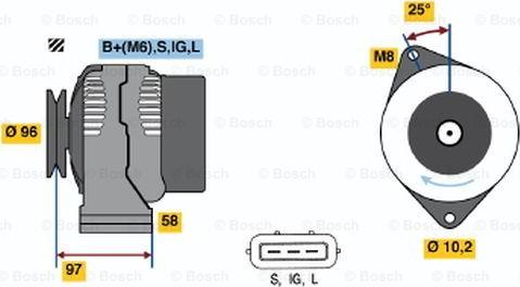 BOSCH 0 986 043 021 - Alternator autospares.lv