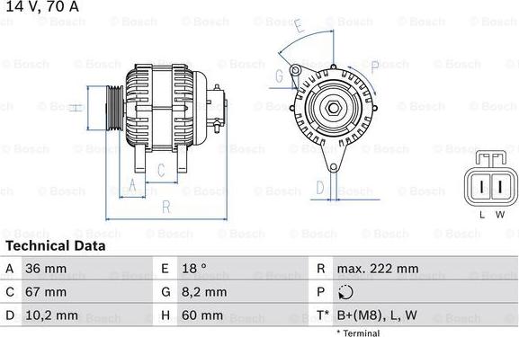 BOSCH 0 986 043 101 - Alternator autospares.lv