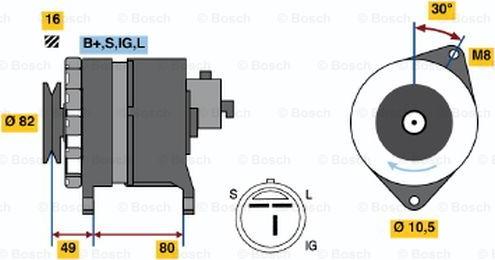 BOSCH 0 986 043 121 - Alternator autospares.lv