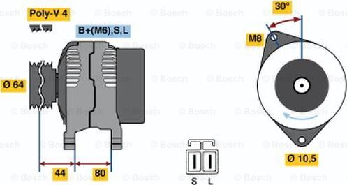 BOSCH 0 986 042 941 - Alternator autospares.lv