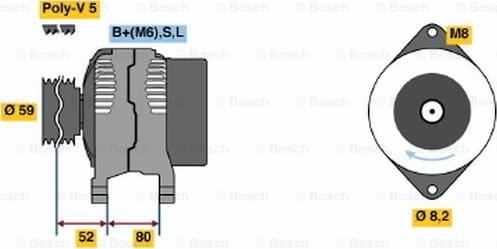 BOSCH 0 986 042 961 - Alternator autospares.lv