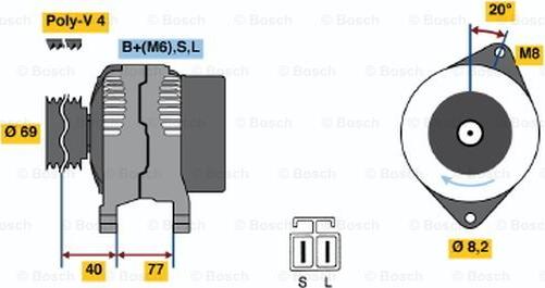 BOSCH 0 986 042 901 - Alternator autospares.lv