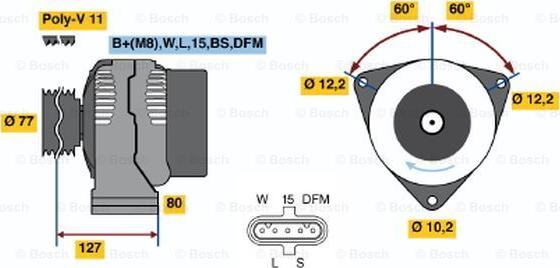 BOSCH 0 986 042 410 - Alternator autospares.lv