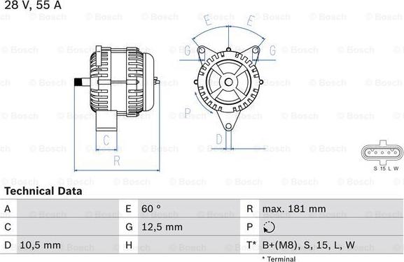 BOSCH 0 986 042 580 - Alternator autospares.lv