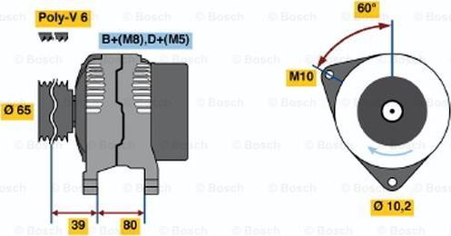 BOSCH 0 986 042 161 - Alternator autospares.lv