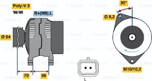 BOSCH 0 986 042 101 - Alternator autospares.lv