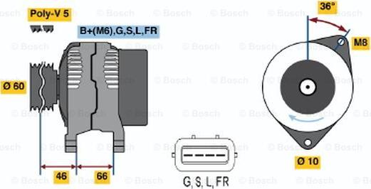 BOSCH 0 986 042 301 - Alternator autospares.lv