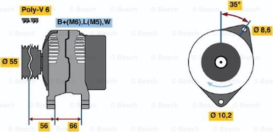 BOSCH 0 986 042 211 - Alternator autospares.lv