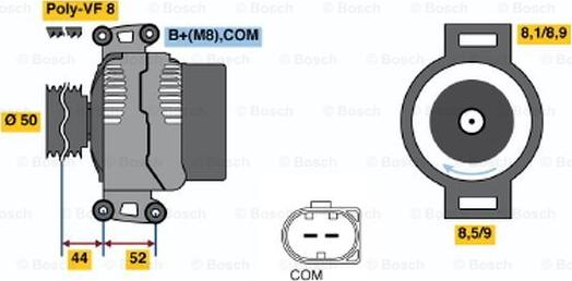 BOSCH 0 986 047 810 - Alternator autospares.lv