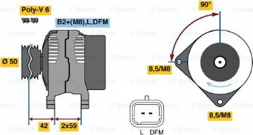 BOSCH 0 986 047 370 - Alternator autospares.lv