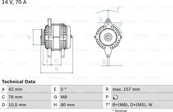 BOSCH 0 986 047 200 - Alternator autospares.lv