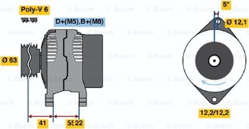 BOSCH 0 986 047 781 - Alternator autospares.lv