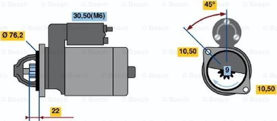 BOSCH 0 986 019 970 - Starter autospares.lv