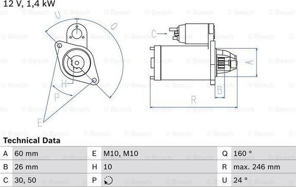 BOSCH 0 986 019 500 - Starter autospares.lv