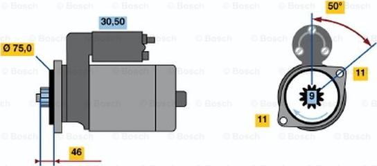 BOSCH 0 986 019 051 - Starter autospares.lv