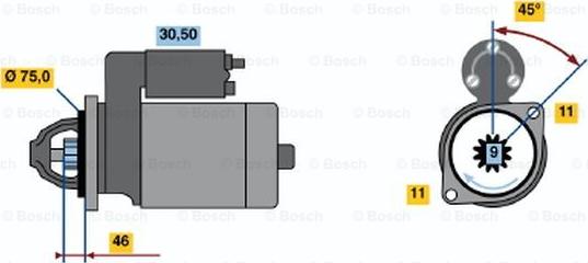 BOSCH 0 986 019 061 - Starter autospares.lv