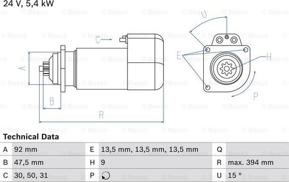 BOSCH 0 986 019 000 - Starter autospares.lv