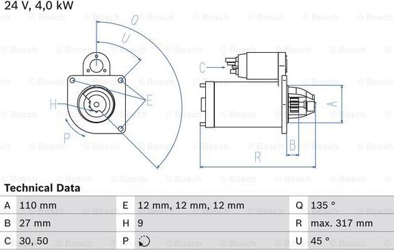 BOSCH 0 986 019 010 - Starter autospares.lv