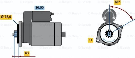 BOSCH 0 986 019 071 - Starter autospares.lv