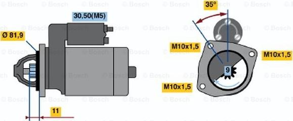 BOSCH 0 986 019 220 - Starter autospares.lv