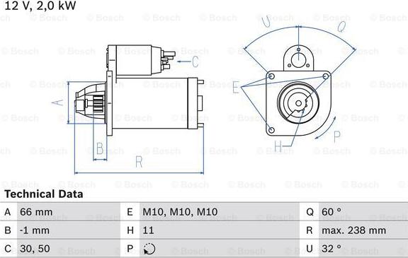 BOSCH 0 986 019 271 - Starter autospares.lv