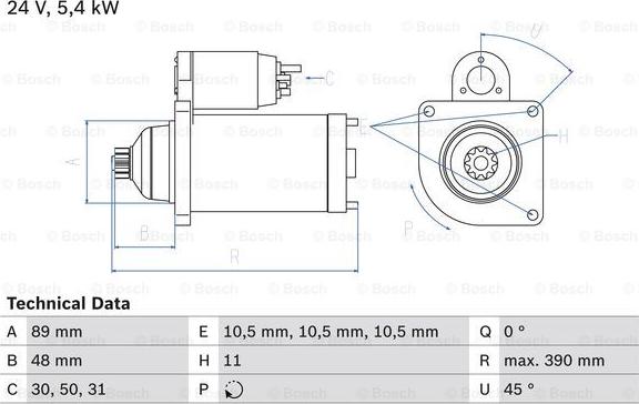 BOSCH 0 986 014 910 - Starter autospares.lv